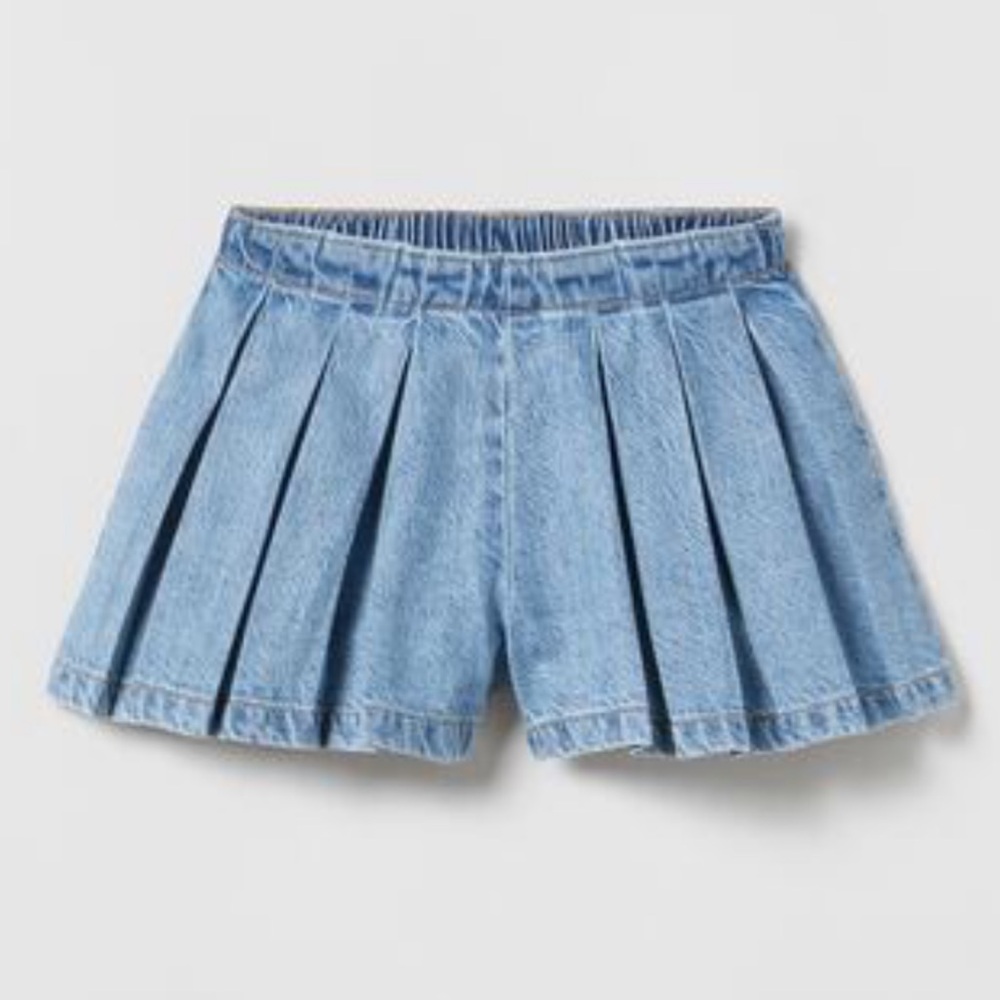 Zara Pleated Denim Shorts